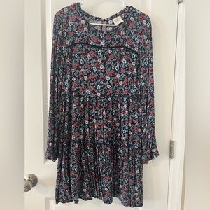 Knox Rose Floral Long Sleeve Dress - Blue and Pink